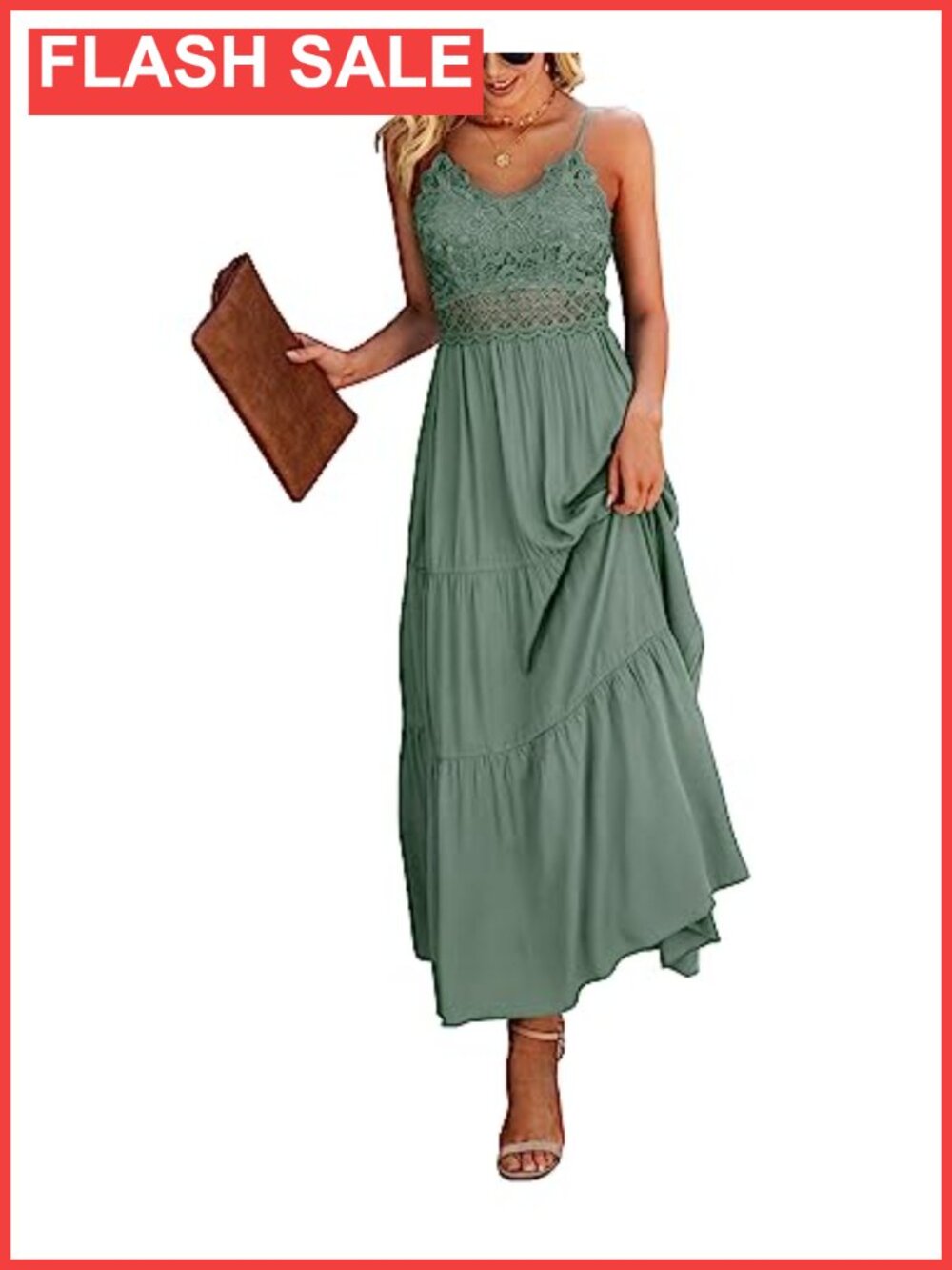 Women's Crochet Lace Maxi Dress Summer Vacation Wedding Guest